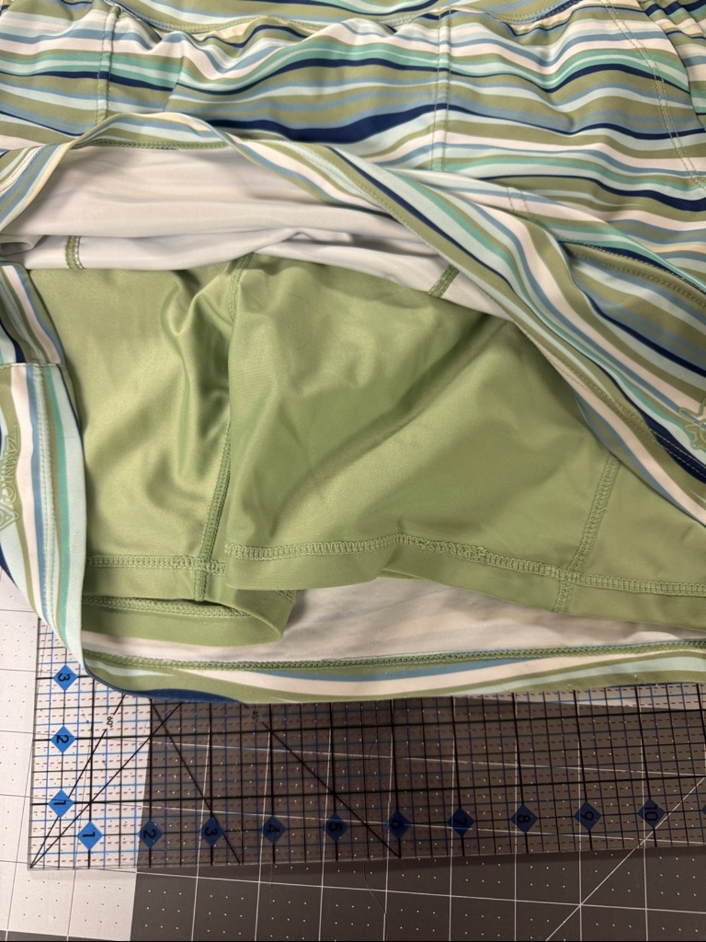 UV Skinz Women's Swim Skirt in Aqua Wave Print - Picture 4 of 8